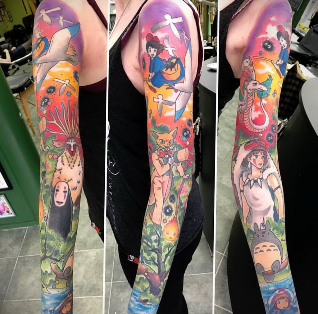 тату рукав аниме 18.01.2020 №008 -anime sleeve tattoo- tattoo-photo.ru -  tattoo-photo.ru