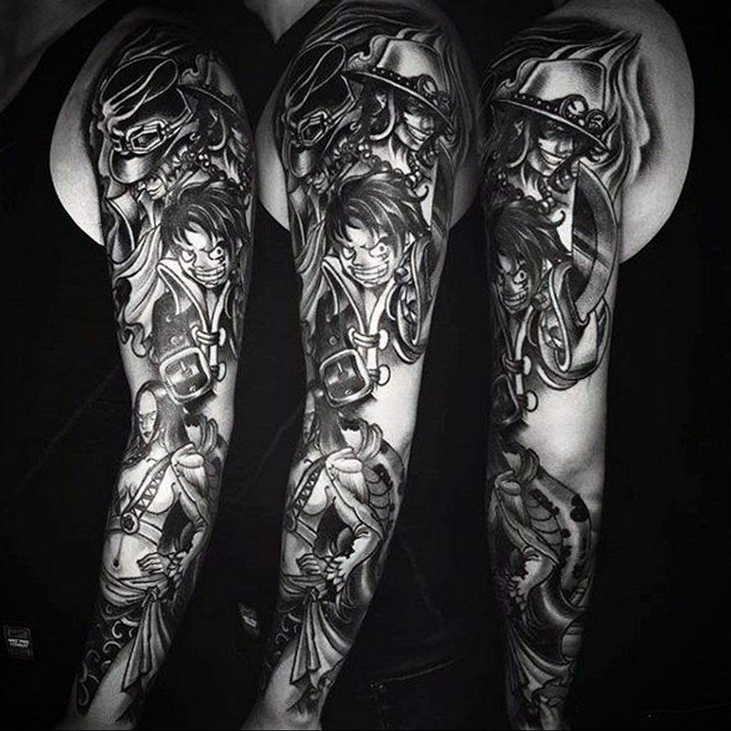 тату рукав аниме 18.01.2020 №012 -anime sleeve tattoo- tattoo-photo.ru -  tattoo-photo.ru