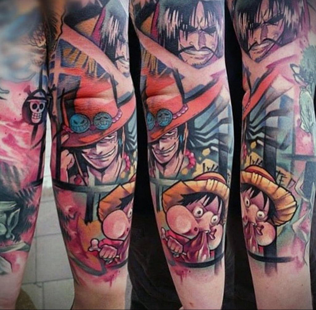 тату рукав аниме 18.01.2020 №014 -anime sleeve tattoo- tattoo-photo.ru -  tattoo-photo.ru