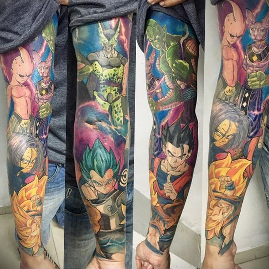 тату рукав аниме 18.01.2020 №017 -anime sleeve tattoo- tattoo-photo.ru -  tattoo-photo.ru