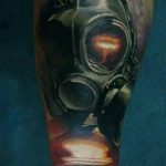 тату череп в противогазе 15.01.2020 №014 -skull tattoo in gas mask- tattoo-photo.ru