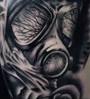 тату череп в противогазе 15.01.2020 №031 -skull tattoo in gas mask- tattoo-photo.ru