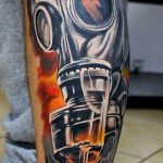 тату череп в противогазе 15.01.2020 №032 -skull tattoo in gas mask- tattoo-photo.ru