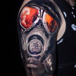 тату череп в противогазе 15.01.2020 №042 -skull tattoo in gas mask- tattoo-photo.ru