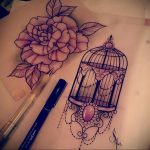 фото тату птица в клетке 02.01.2019 №002 -bird cage tattoo- tattoo-photo.ru