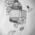 фото тату птица в клетке 02.01.2019 №008 -bird cage tattoo- tattoo-photo.ru