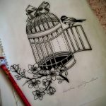 фото тату птица в клетке 02.01.2019 №031 -bird cage tattoo- tattoo-photo.ru