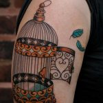 фото тату птица в клетке 02.01.2019 №039 -bird cage tattoo- tattoo-photo.ru