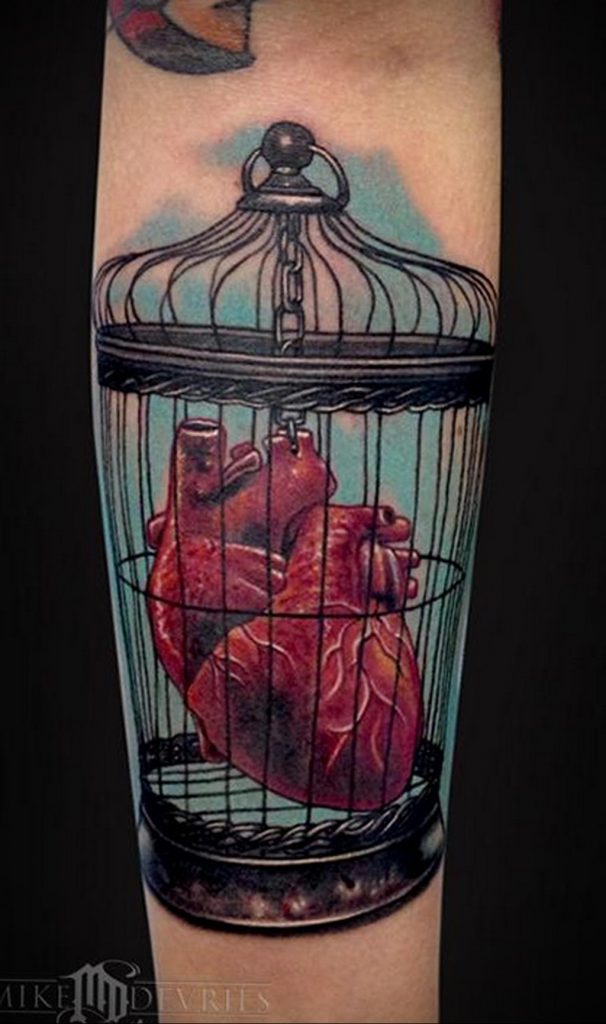 фото тату птица в клетке 02.01.2019 №042 -bird cage tattoo- tattoo-photo.ru