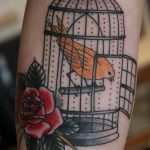 фото тату птица в клетке 02.01.2019 №044 -bird cage tattoo- tattoo-photo.ru