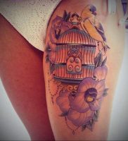 фото тату птица в клетке 02.01.2019 №053 -bird cage tattoo- tattoo-photo.ru