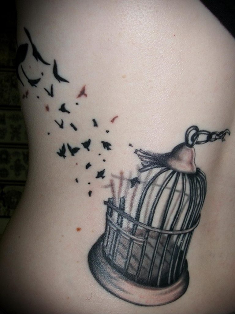 фото тату птица в клетке 02.01.2019 № 076 -bird cage tattoo- tattoo-photo.r...