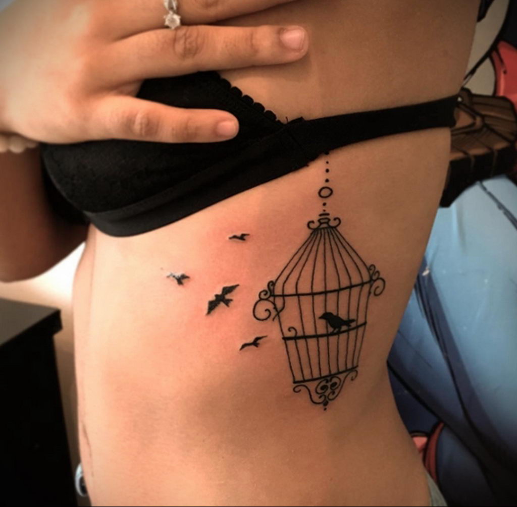 фото тату птица в клетке 02.01.2019 №082 -bird cage tattoo- tattoo-photo.ru