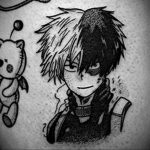 черное тату аниме 19.01.2020 №004 -black anime tattoo- tattoo-photo.ru