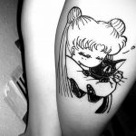 черное тату аниме 19.01.2020 №014 -black anime tattoo- tattoo-photo.ru
