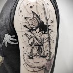 черное тату аниме 19.01.2020 №018 -black anime tattoo- tattoo-photo.ru