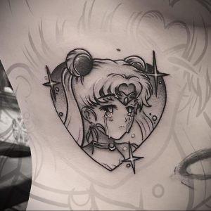 черное тату аниме 19.01.2020 №021 -black anime tattoo- tattoo-photo.ru