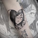 черное тату аниме 19.01.2020 №022 -black anime tattoo- tattoo-photo.ru