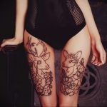 Мехенди на ляжках фото пример 14.02.2020 №198 -Mehendi on thighs- tattoo-photo.ru