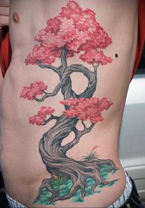 Фото вариант тату с деревом сакуры 09.02.2020 №020 -sakura tattoo- tattoo-photo.ru