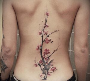 Фото вариант тату с деревом сакуры 09.02.2020 №023 -sakura tattoo- tattoo-photo.ru