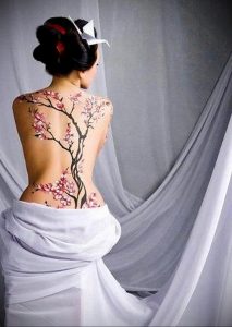 Фото вариант тату сакура для девушки 09.02.2020 №009 -sakura tattoo- tattoo-photo.ru