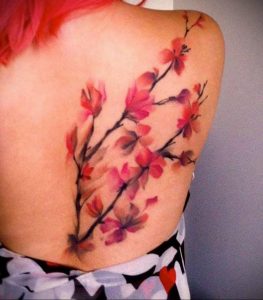 Фото вариант тату сакура для девушки 09.02.2020 №011 -sakura tattoo- tattoo-photo.ru