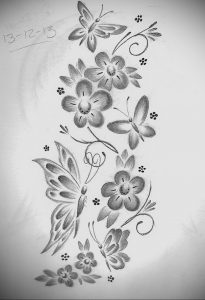 Фото вариант эскиза для тату сакура 09.02.2020 №013 -sakura tattoo- tattoo-photo.ru