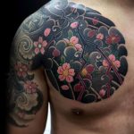 Фото тату сакура на груди 09.02.2020 №002 -sakura tattoo- tattoo-photo.ru