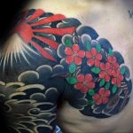Фото тату сакура на груди 09.02.2020 №010 -sakura tattoo- tattoo-photo.ru