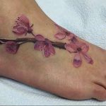 Фото тату сакура на ноге 09.02.2020 №008 -sakura tattoo- tattoo-photo.ru