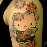 Фото тату сакура на плече 09.02.2020 №001 -sakura tattoo- tattoo-photo.ru