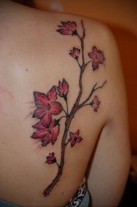 Фото тату сакура на плече 09.02.2020 №018 -sakura tattoo- tattoo-photo.ru