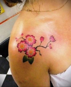 Фото тату цветок закуры 09.02.2020 №006 -sakura tattoo- tattoo-photo.ru