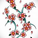 Фото тату цветок закуры 09.02.2020 №015 -sakura tattoo- tattoo-photo.ru