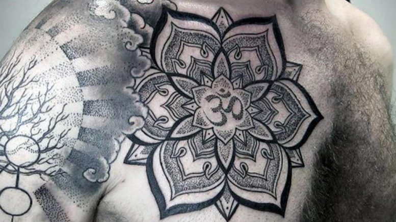 лотос-мандала тату фото пример 04.02.2020 №032 -mandala tattoo- tattoo-photo.ru