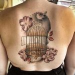 птица вылетает из клетки тату 02.01.2019 №028 -bird cage tattoo- tattoo-photo.ru