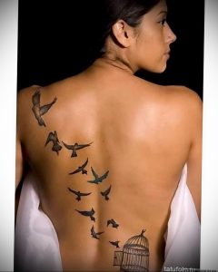 птица вылетает из клетки тату 02.01.2019 №12005 -bird cage tattoo- tattoo-photo.ru