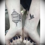 птица вылетает из клетки тату 02.01.2019 №12008 -bird cage tattoo- tattoo-photo.ru