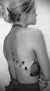 птица вылетает из клетки тату 02.01.2019 №12009 -bird cage tattoo- tattoo-photo.ru