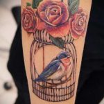 птица вылетает из клетки тату 02.01.2019 №12010 -bird cage tattoo- tattoo-photo.ru