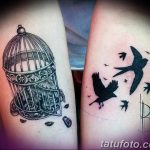 птица вылетает из клетки тату 02.01.2019 №12013 -bird cage tattoo- tattoo-photo.ru