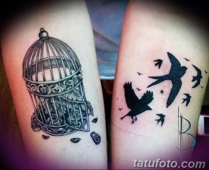 птица вылетает из клетки тату 02.01.2019 №12013 -bird cage tattoo- tattoo-photo.ru