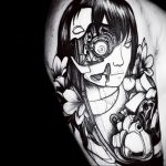тату аниме черно белые 19.01.2020 №007 -anime tattoo black and white- tattoo-photo.ru