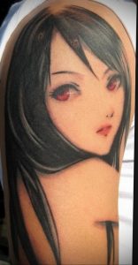 тату девочка аниме 18.01.2020 №005 -anime girl tattoo- tattoo-photo.ru