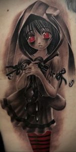 тату девочка аниме 18.01.2020 №006 -anime girl tattoo- tattoo-photo.ru