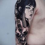 тату девочка аниме 18.01.2020 №013 -anime girl tattoo- tattoo-photo.ru