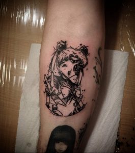 тату девочка аниме 18.01.2020 №023 -anime girl tattoo- tattoo-photo.ru