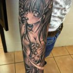 тату девочка аниме 18.01.2020 №026 -anime girl tattoo- tattoo-photo.ru