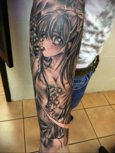 тату девочка аниме 18.01.2020 №026 -anime girl tattoo- tattoo-photo.ru